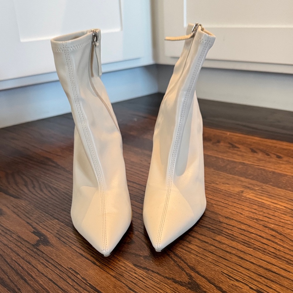 Chic Cream Heeled Boots